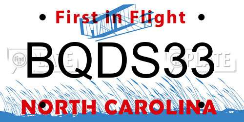 BQDS33 North Carolina License Plate
