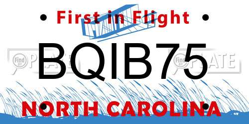 BQIB75 North Carolina License Plate