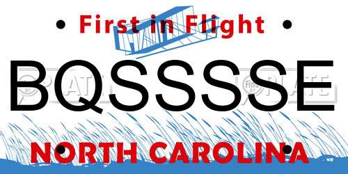 BQSSSSE North Carolina License Plate