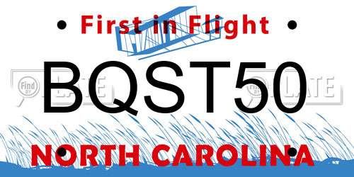 BQST50 North Carolina License Plate