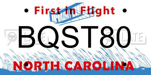 BQST80 North Carolina License Plate