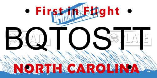 BQTOSTT North Carolina License Plate