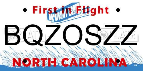 BQZOSZZ North Carolina License Plate