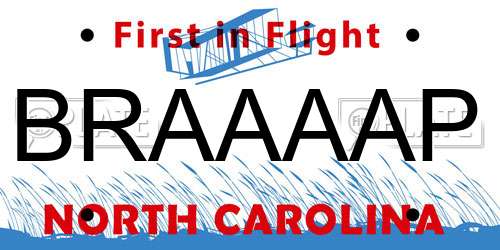 BRAAAAP North Carolina License Plate