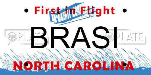 BRASI North Carolina License Plate
