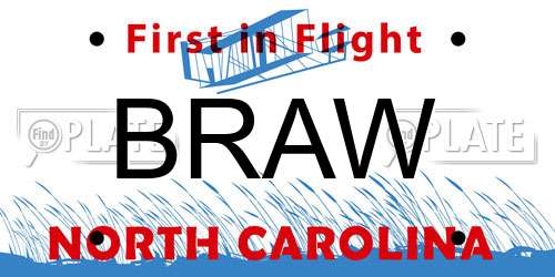BRAW North Carolina License Plate