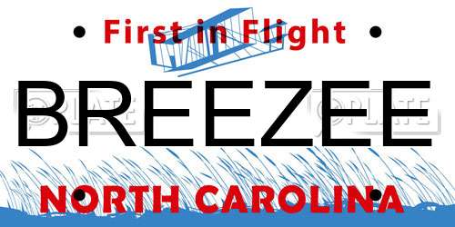 BREEZEE North Carolina License Plate