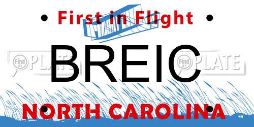 BREIC North Carolina License Plate