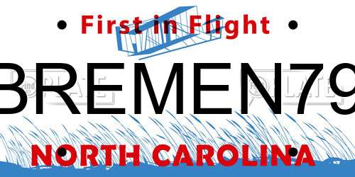 BREMEN79 North Carolina License Plate