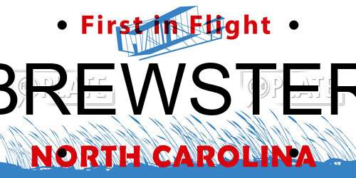 BREWSTER North Carolina License Plate