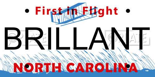BRILLANT North Carolina License Plate