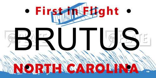 BRUTUS North Carolina License Plate
