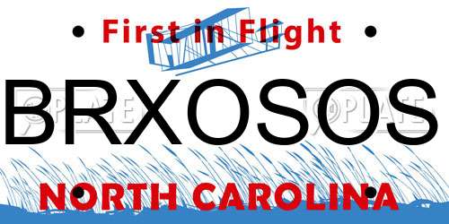 BRXOSOS North Carolina License Plate