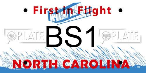 BS1 North Carolina License Plate