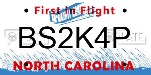 BS2K4P North Carolina License Plate