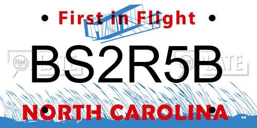 BS2R5B North Carolina License Plate