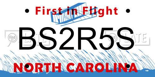 BS2R5S North Carolina License Plate