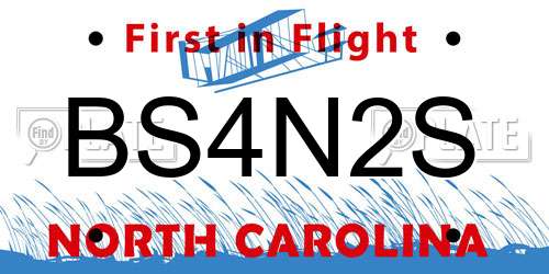 BS4N2S North Carolina License Plate