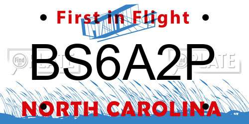 BS6A2P North Carolina License Plate