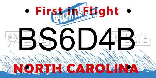 BS6D4B North Carolina License Plate