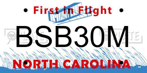 BSB30M North Carolina License Plate