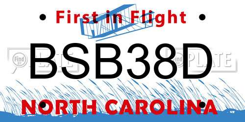 BSB38D North Carolina License Plate