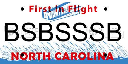 BSBSSSB North Carolina License Plate