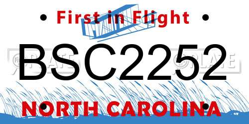 BSC2252 North Carolina License Plate