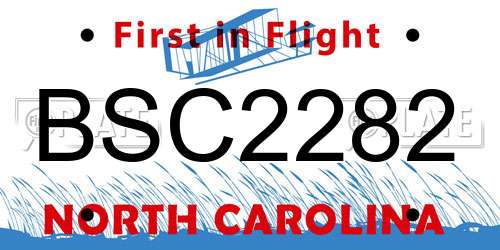 BSC2282 North Carolina License Plate