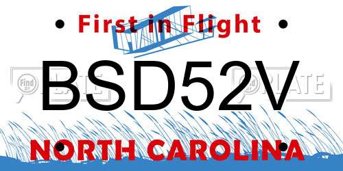 BSD52V North Carolina License Plate