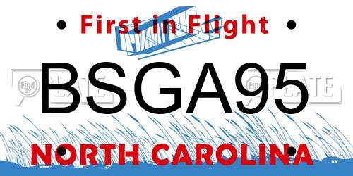 BSGA95 North Carolina License Plate