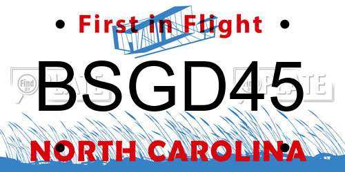 BSGD45 North Carolina License Plate