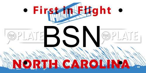 BSN North Carolina License Plate