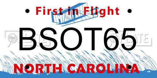 BSOT65 North Carolina License Plate
