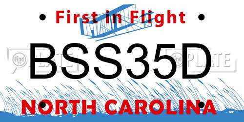 BSS35D North Carolina License Plate