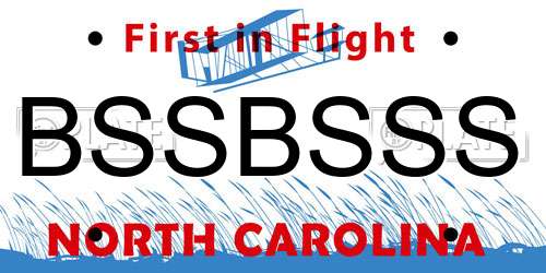 BSSBSSS North Carolina License Plate