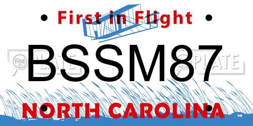 BSSM87 North Carolina License Plate
