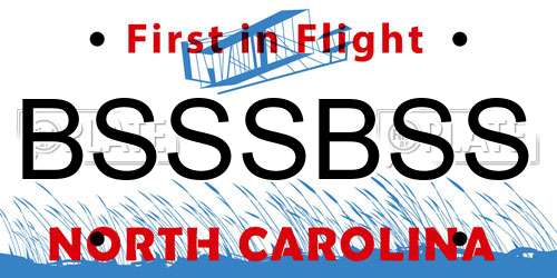BSSSBSS North Carolina License Plate