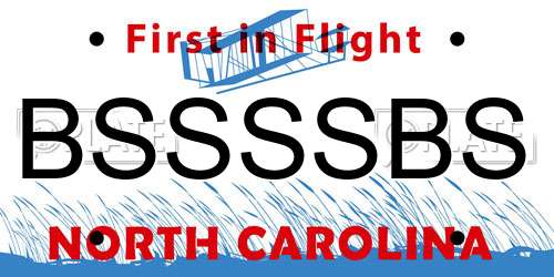 BSSSSBS North Carolina License Plate