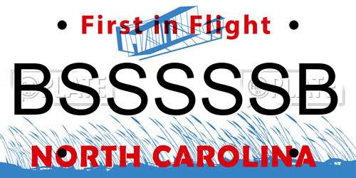 BSSSSSB North Carolina License Plate