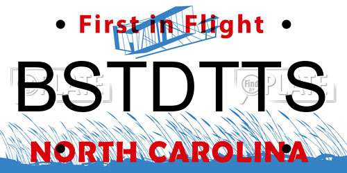 BSTDTTS North Carolina License Plate