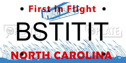 BSTITIT North Carolina License Plate