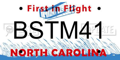 BSTM41 North Carolina License Plate