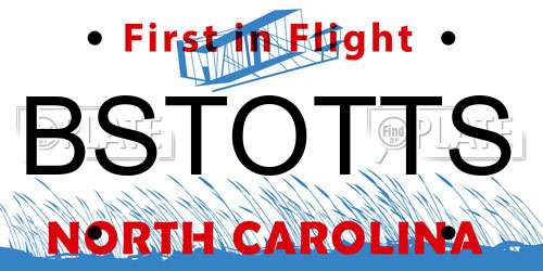 BSTOTTS North Carolina License Plate