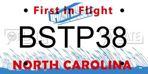 BSTP38 North Carolina License Plate