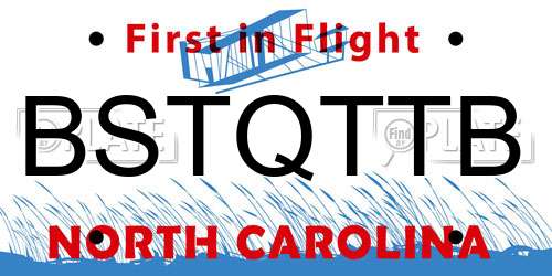 BSTQTTB North Carolina License Plate