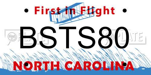 BSTS80 North Carolina License Plate