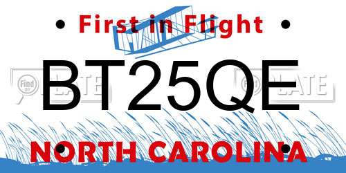 BT25QE North Carolina License Plate