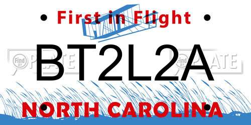 BT2L2A North Carolina License Plate