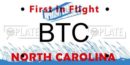 BTC North Carolina License Plate